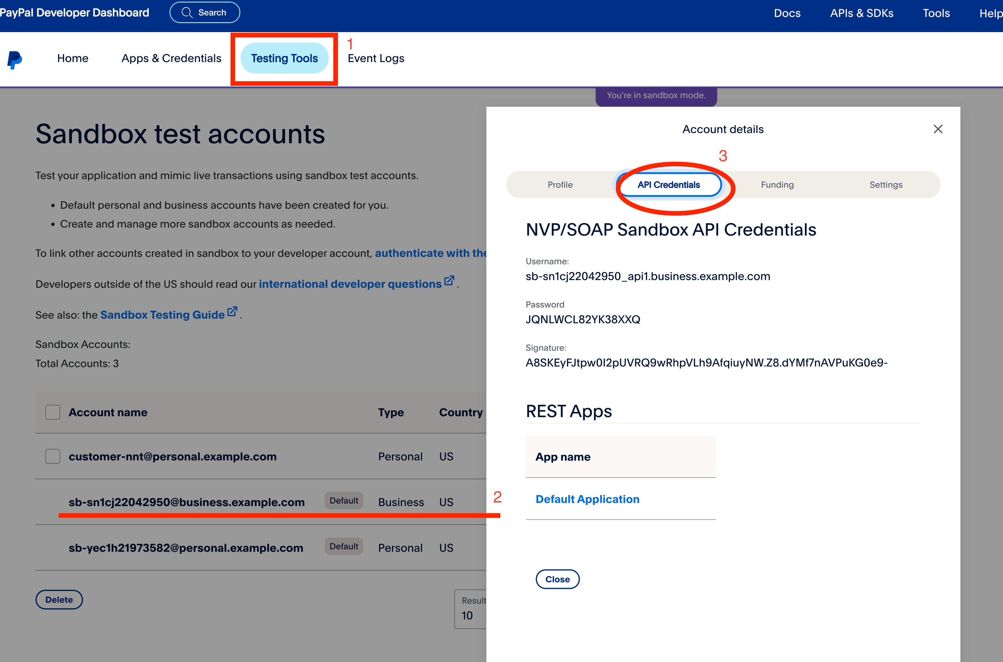 PayPal developer tool